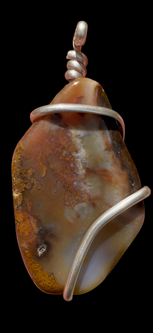 Amazing, large, Texas Pseudomorph agate pendant