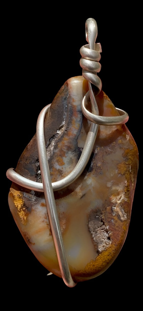 Amazing, large, Texas Pseudomorph agate pendant