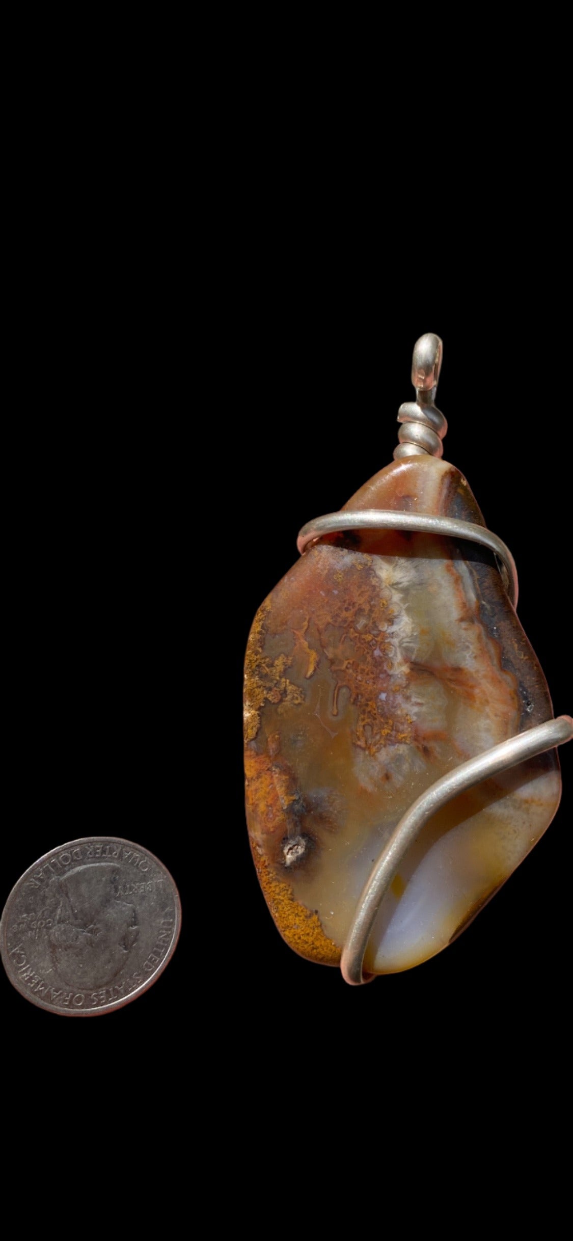 Amazing, large, Texas Pseudomorph agate pendant