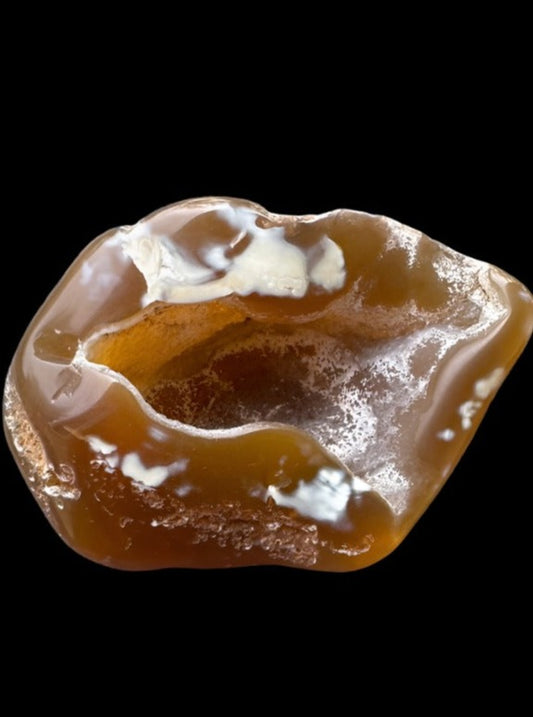 Solid yellow to amber colored carnelian geod